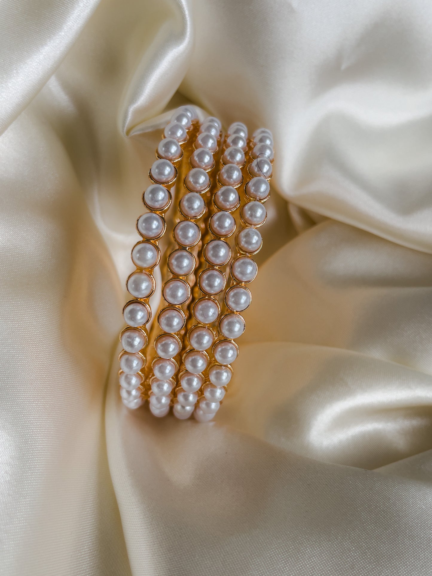 Luxurious Gold Pearl Kada’s for Timeless Beauty - Creative Jewels