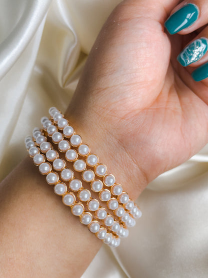 Luxurious Gold Pearl Kada’s for Timeless Beauty - Creative Jewels