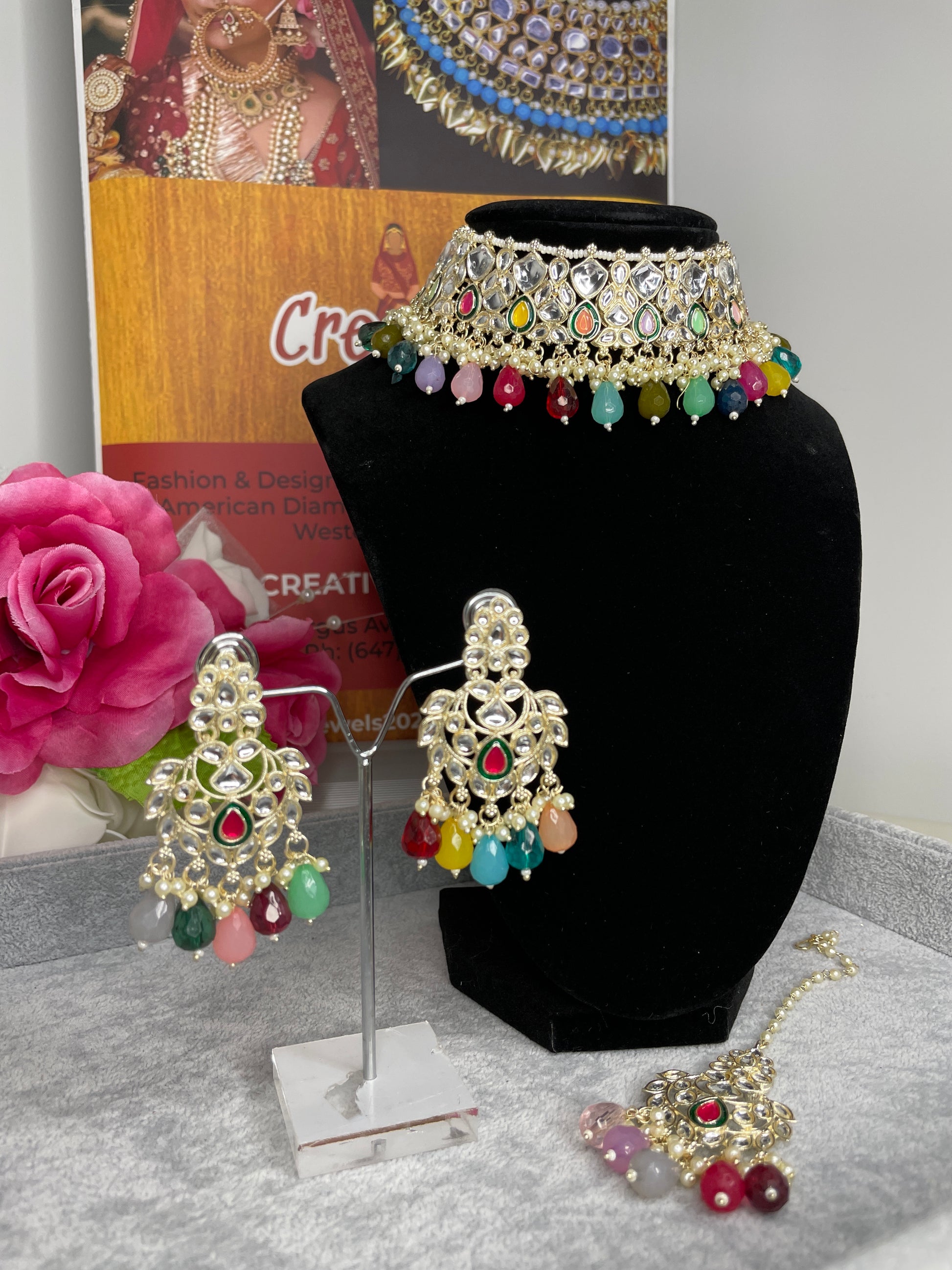 Trendy Dabbi Kundan Necklace Set - Creative Jewels