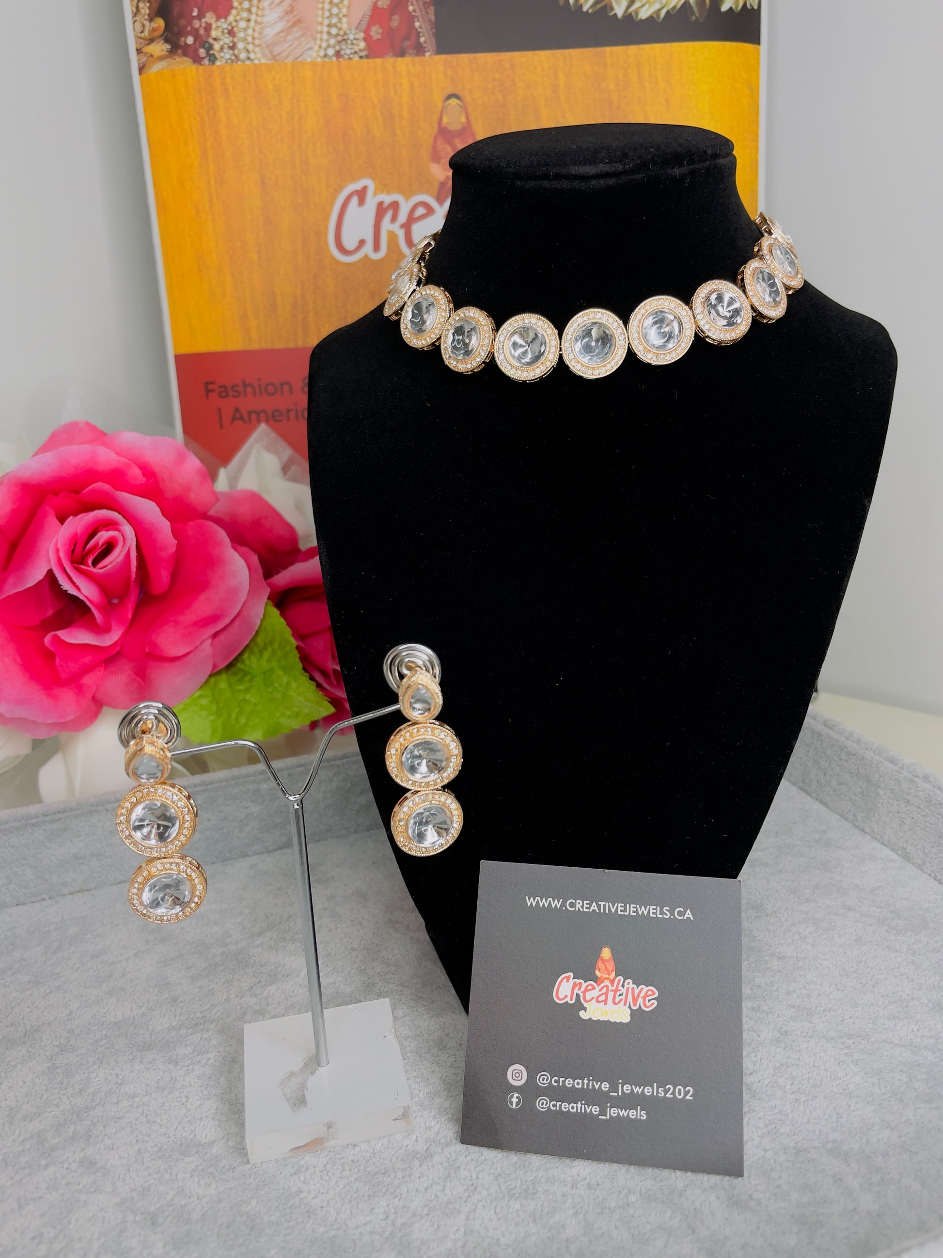 Designer Polki Necklace Set | Shine Bright with Creative Jewels