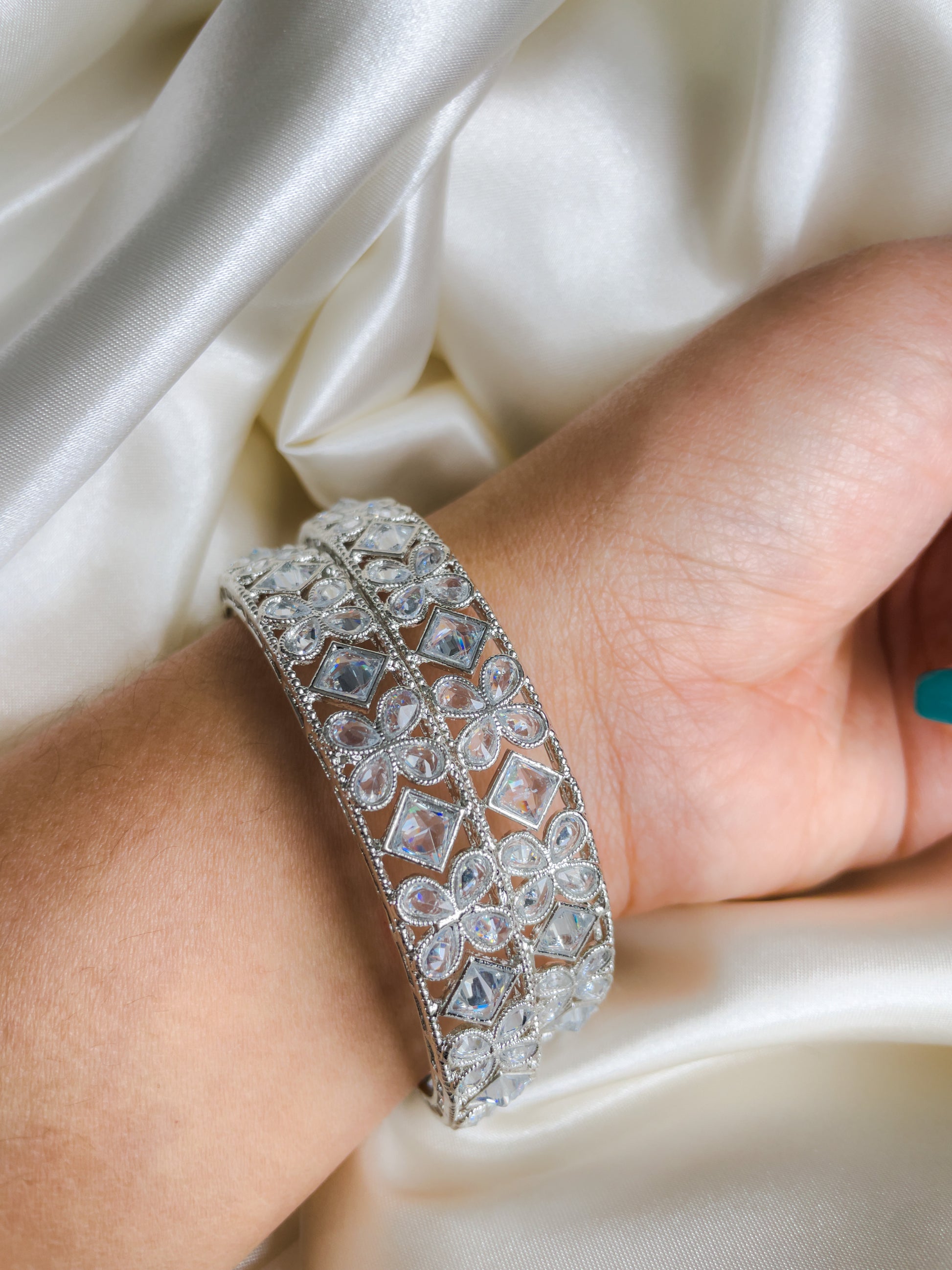 Classic Silver Kada Bangle for Everyday Wear | Creative Jewels