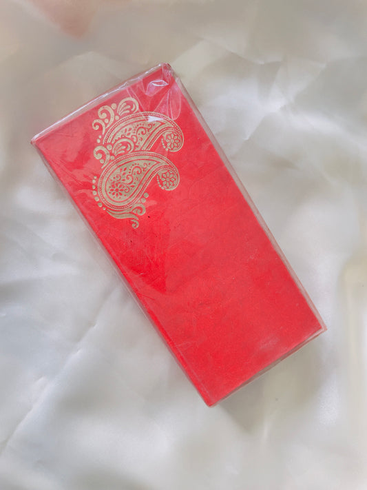 Stylish red shagun pouch with printed design by Creative Jewels