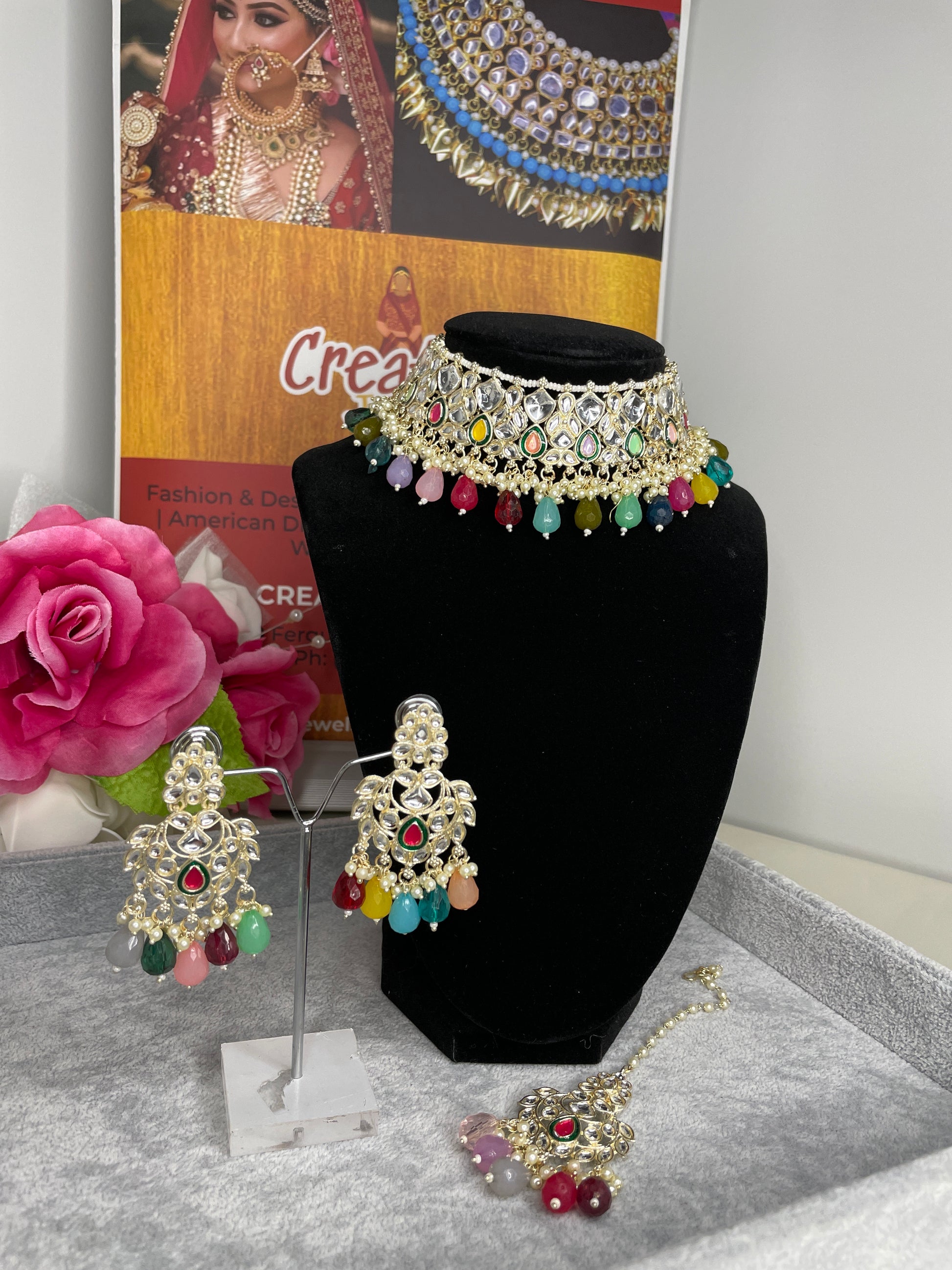 Trendy Dabbi Kundan Necklace Set - Creative Jewels