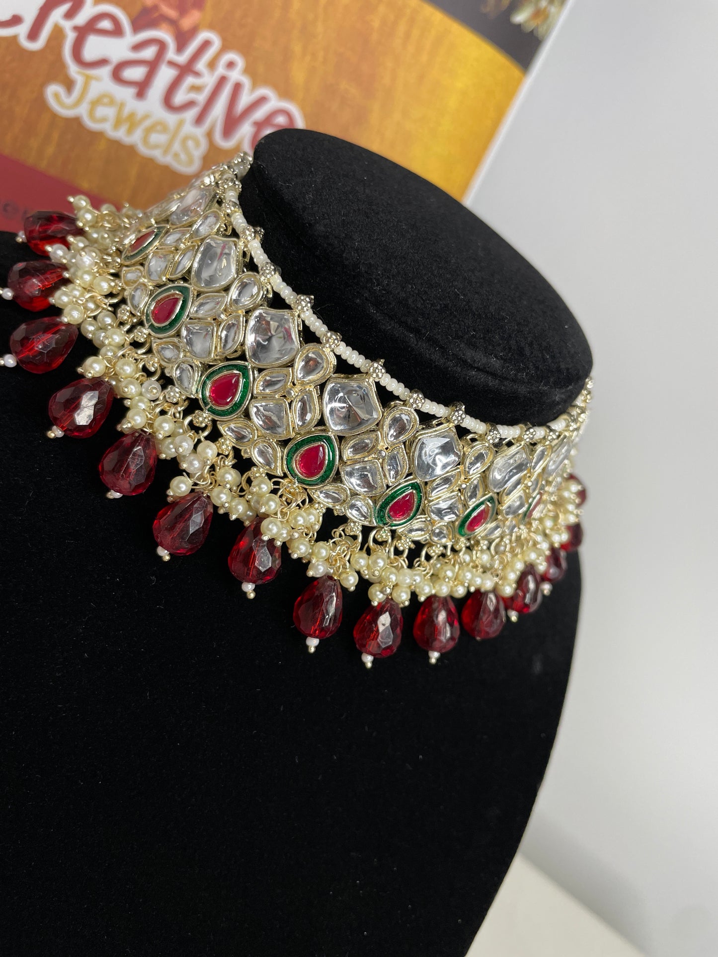 Trendy Dabbi Kundan Necklace Set - Creative Jewels