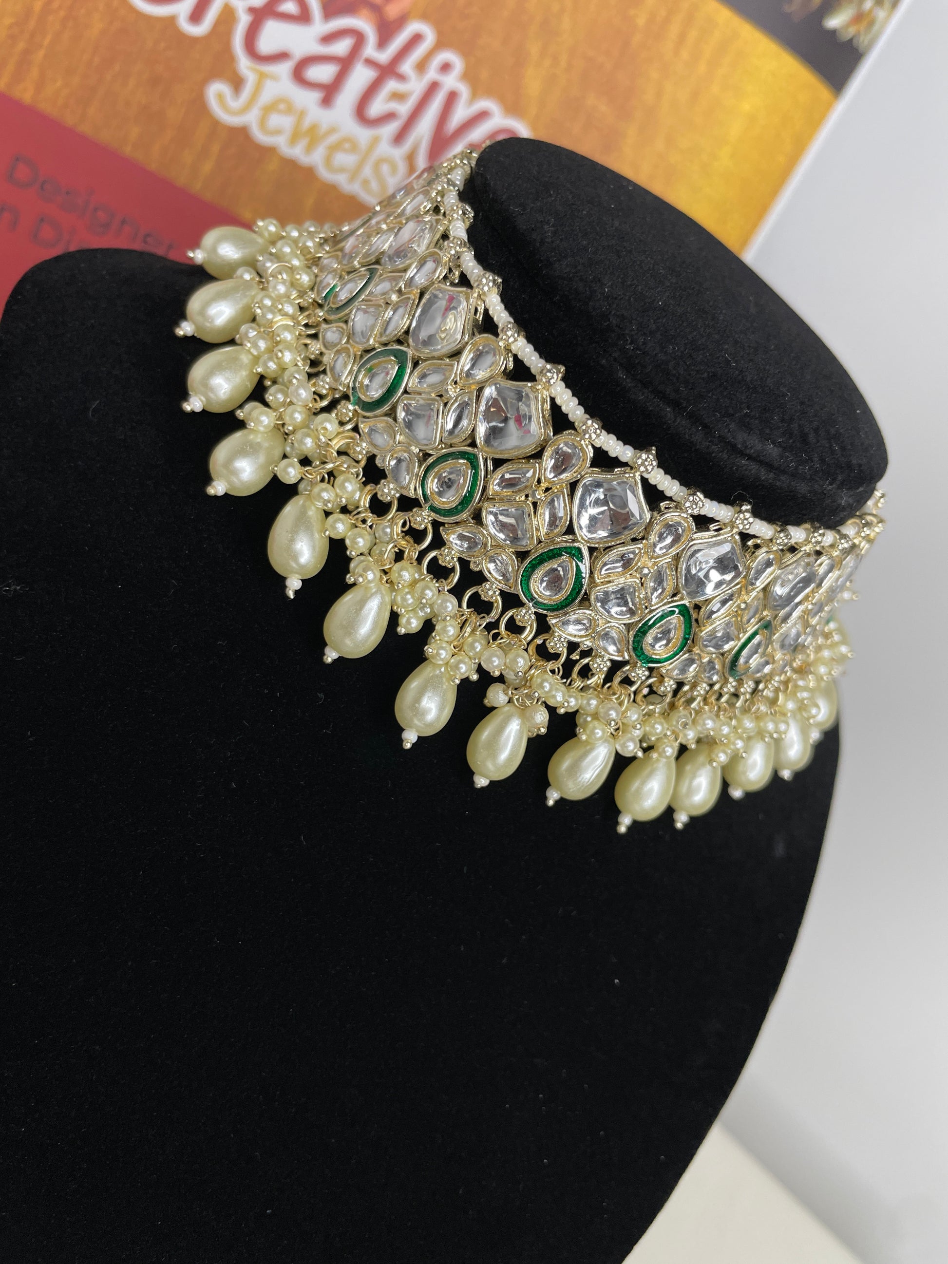 Trendy Dabbi Kundan Necklace Set - Creative Jewels