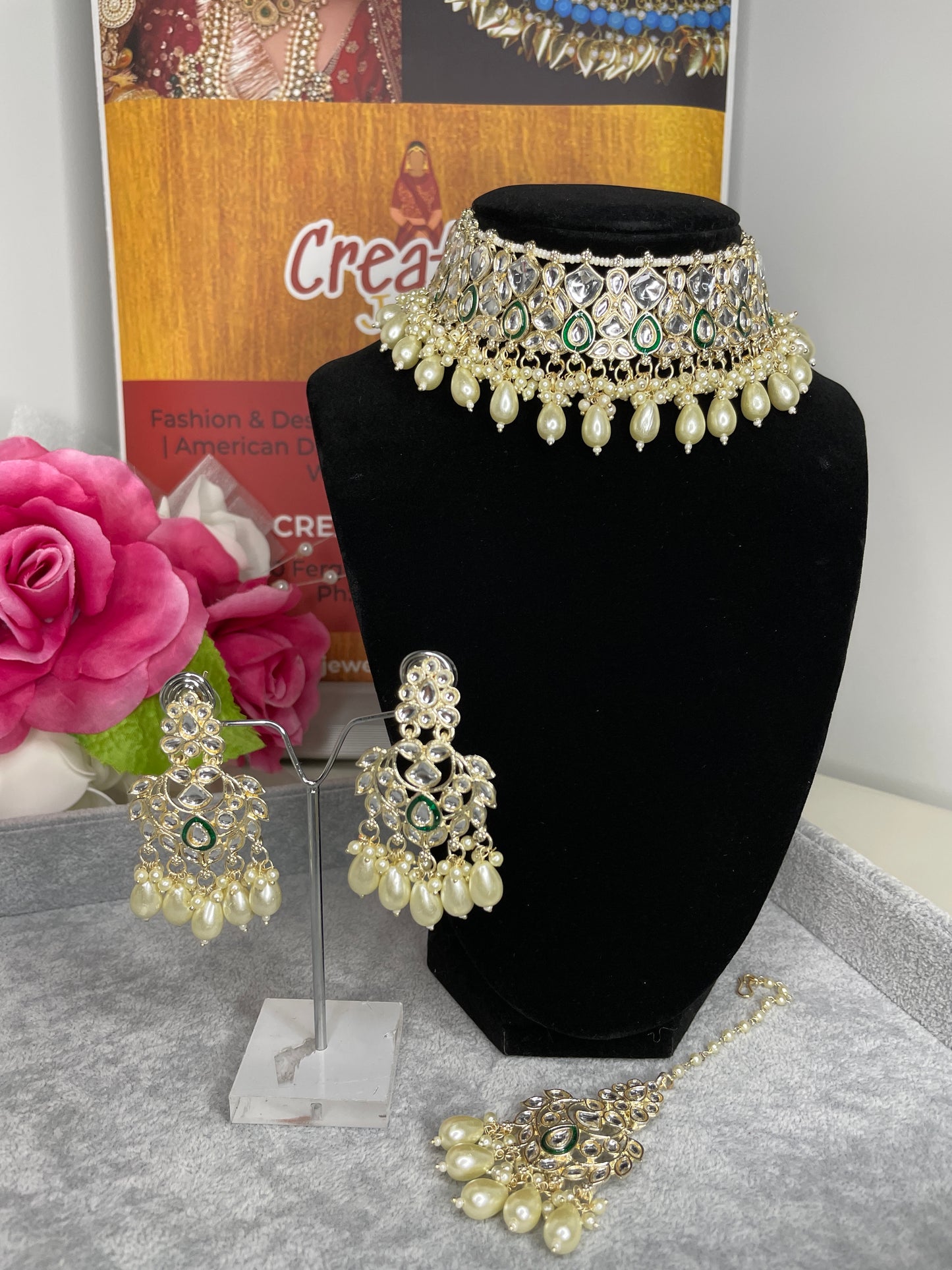 Trendy Dabbi Kundan Necklace Set - Creative Jewels