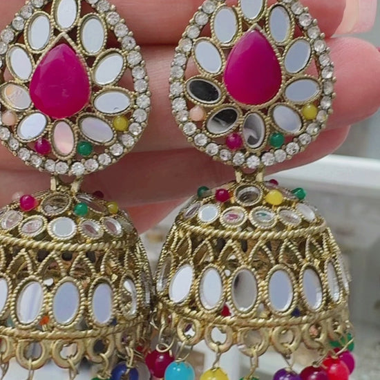 Mirror Jhumki & Tikka Set: Radiate Charm with Creative Jewels