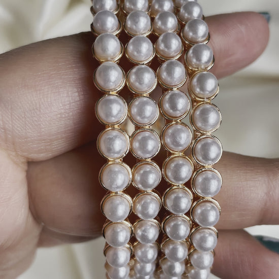 Luxurious Gold Pearl Kada’s for Timeless Beauty - Creative Jewels