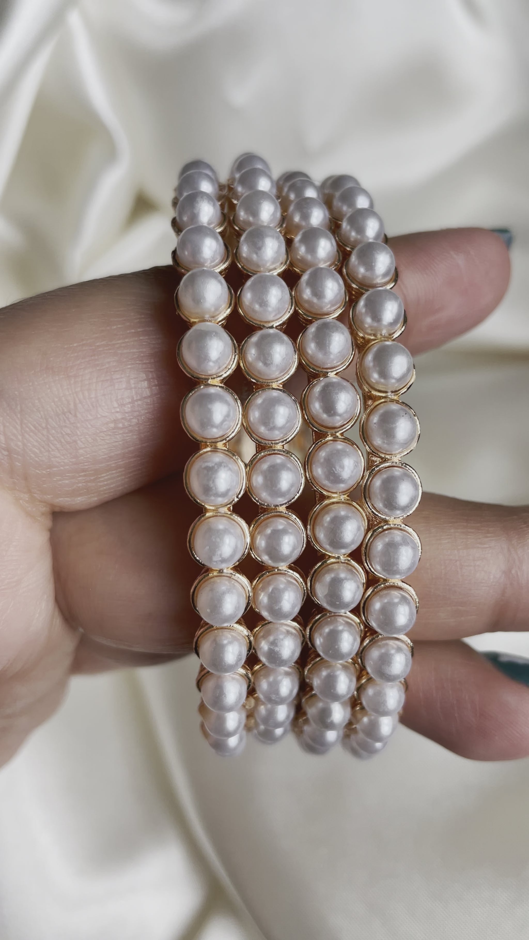 Luxurious Gold Pearl Kada’s for Timeless Beauty - Creative Jewels