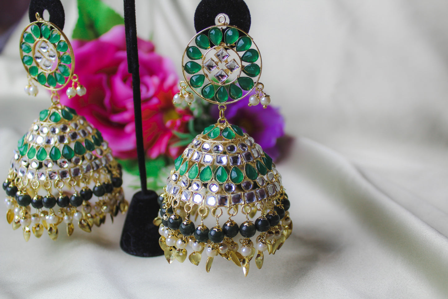 Elegant Ensemble: Oversized Tikka and Jhumki by Creative Jewels