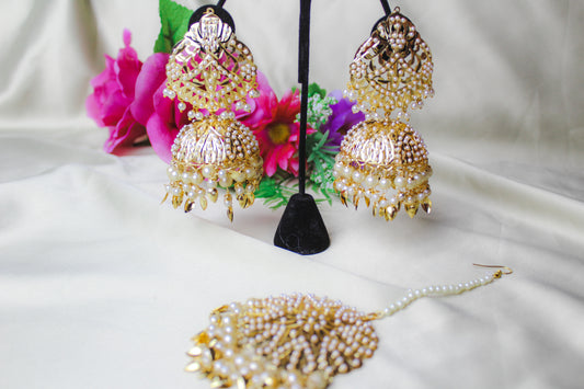 Jadau Jhumki and Tikka Set | Creative Jewels