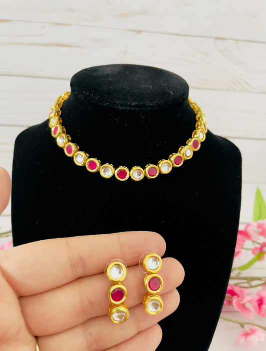 Sleek Kundan Set - Elegant and sleek Kundan jewelry online by Creative Jewels