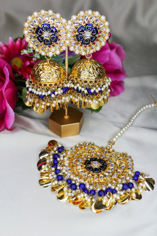 Complete Your Look with Oversized Tikka featuring Jhumki by Creative Jewels