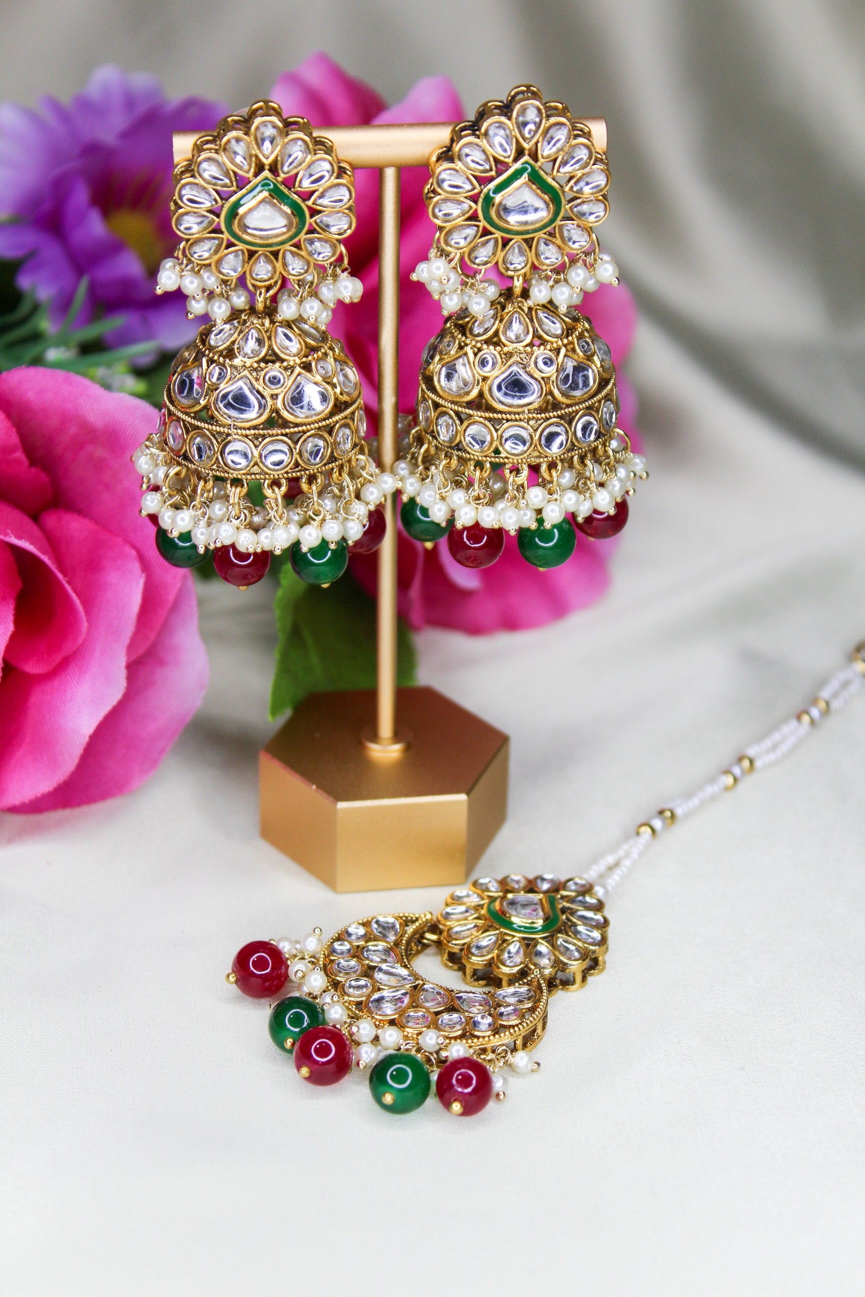 Jhumki Earrings and Tikka Set 