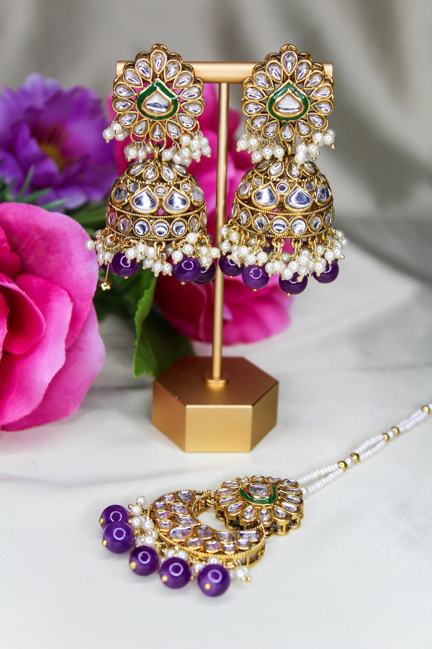 Jhumki Earrings and Tikka Set 