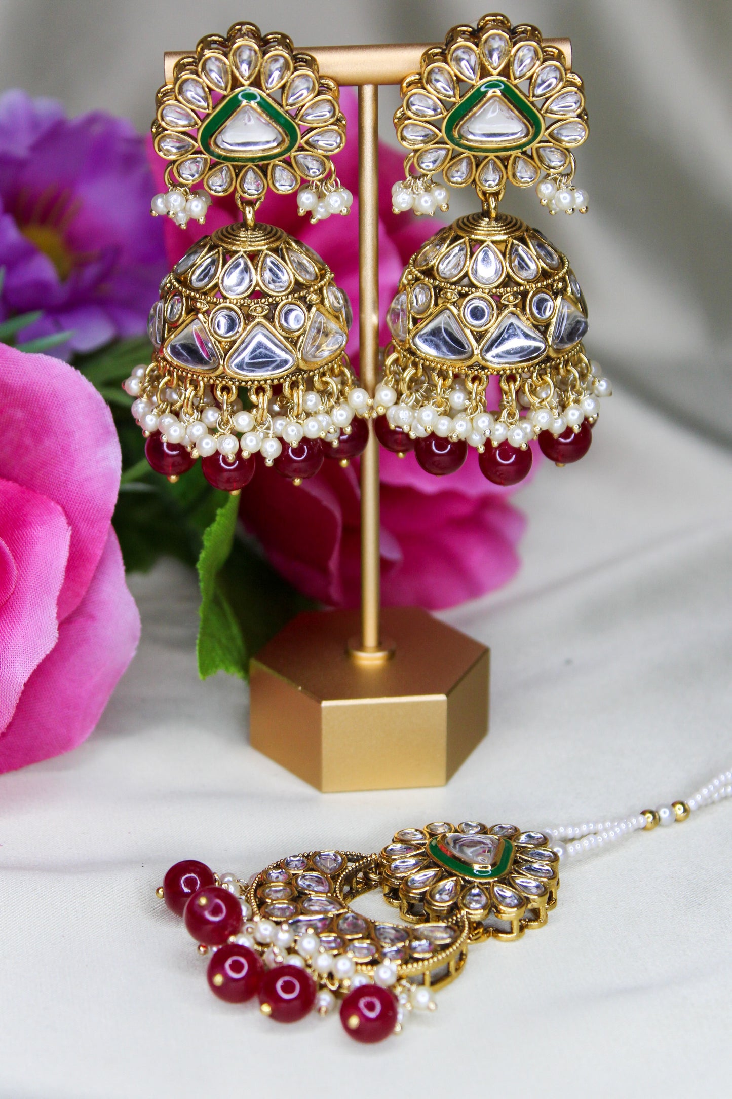 Jhumki Earrings and Tikka Set 