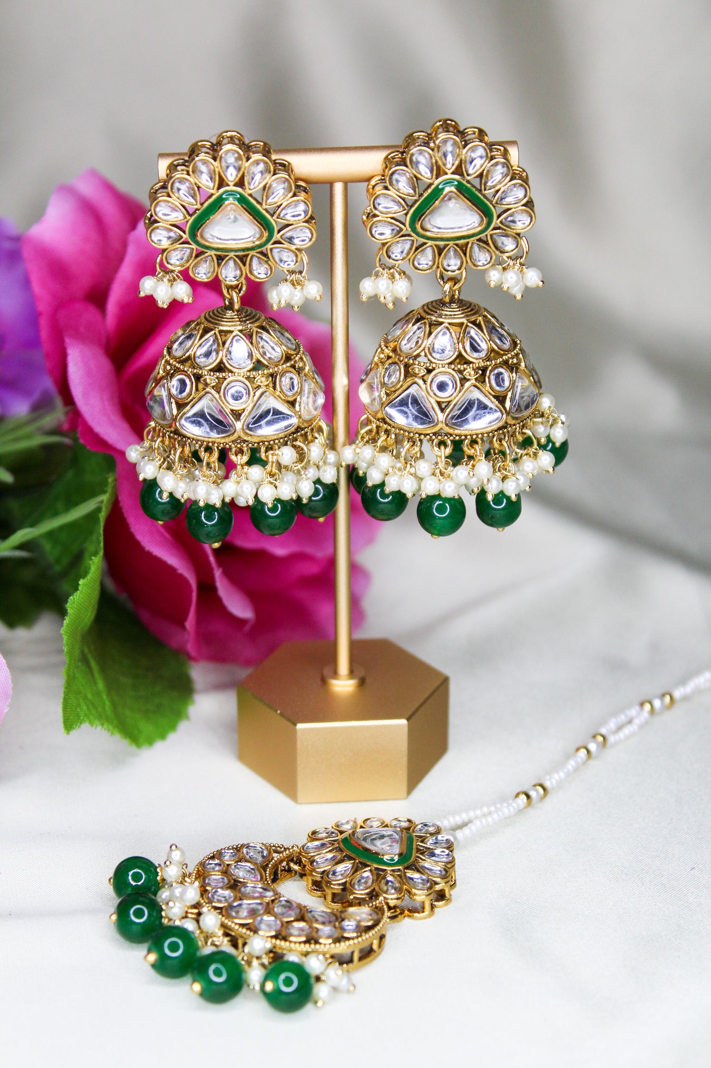 Jhumki Earrings and Tikka Set 