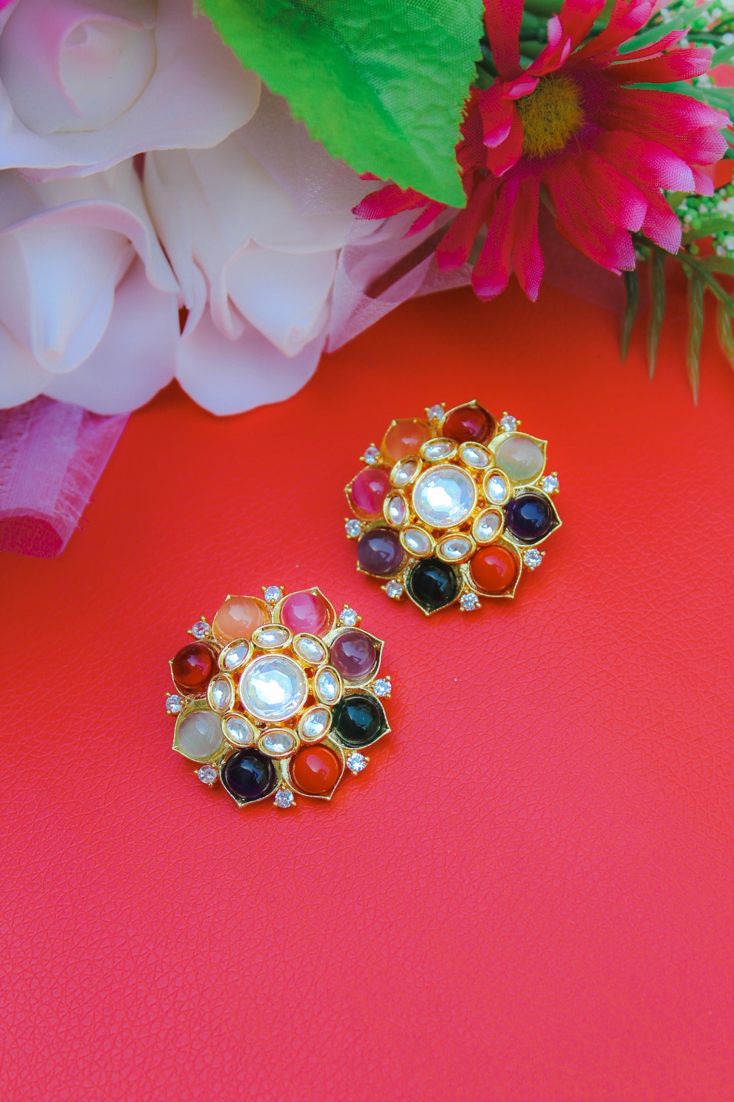 Uncut Kundan Studs | Kundan Jewellery Online | Creative Jewels