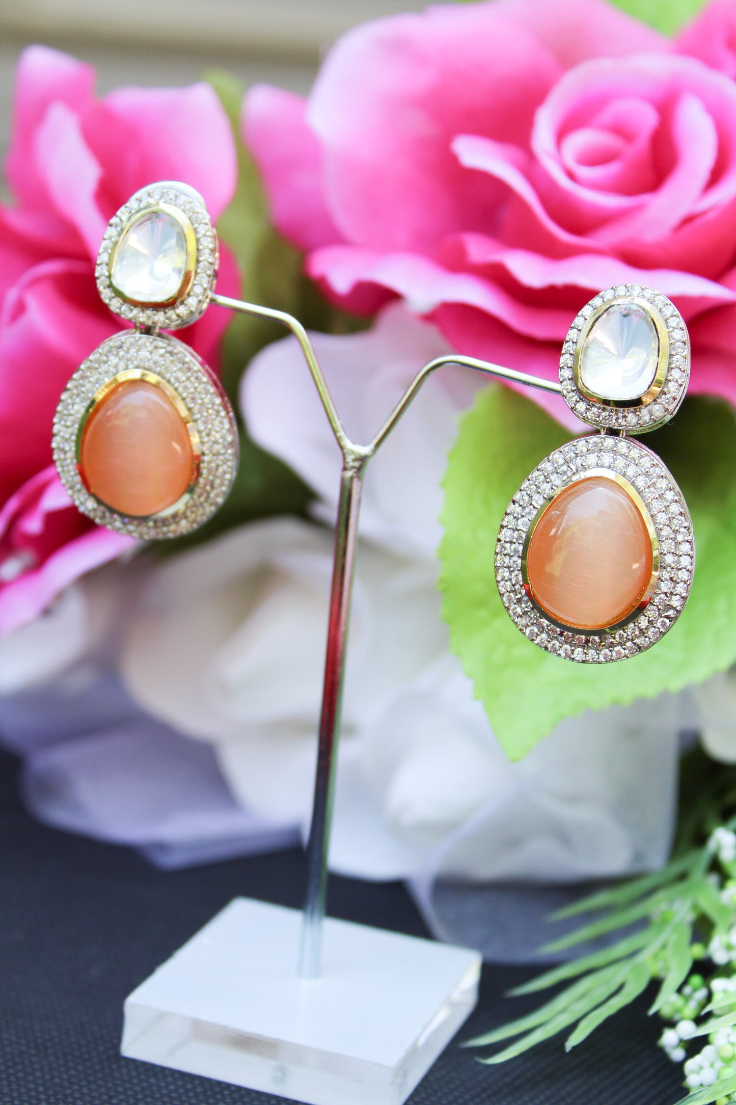  Polki Kundan and AD Earrings 