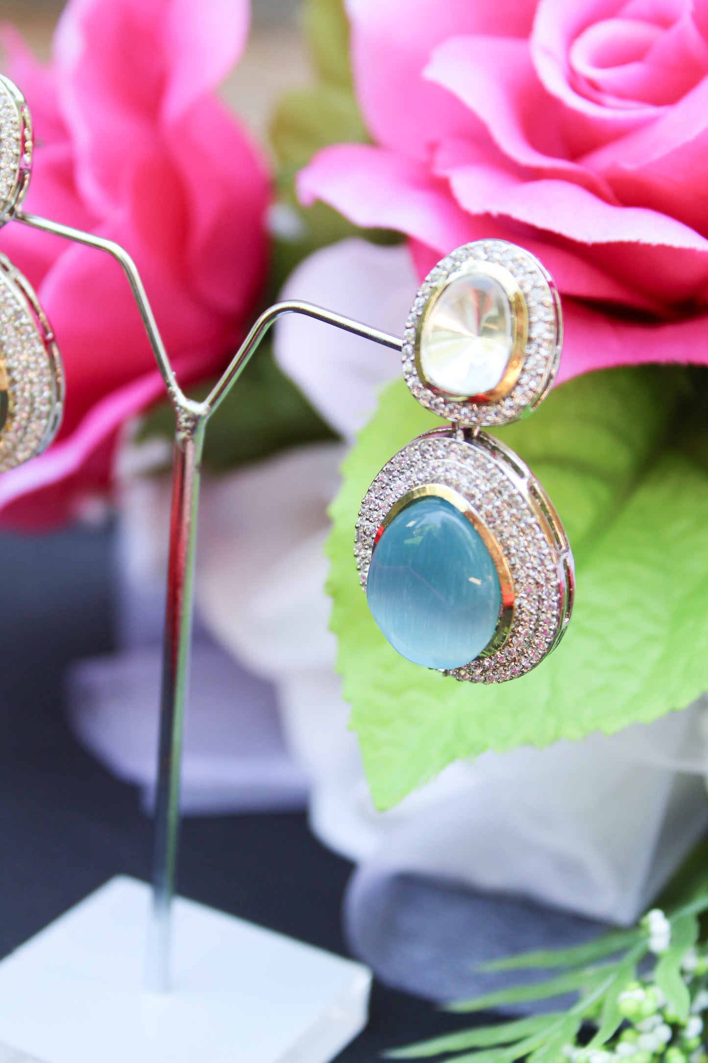  Polki Kundan and AD Earrings 