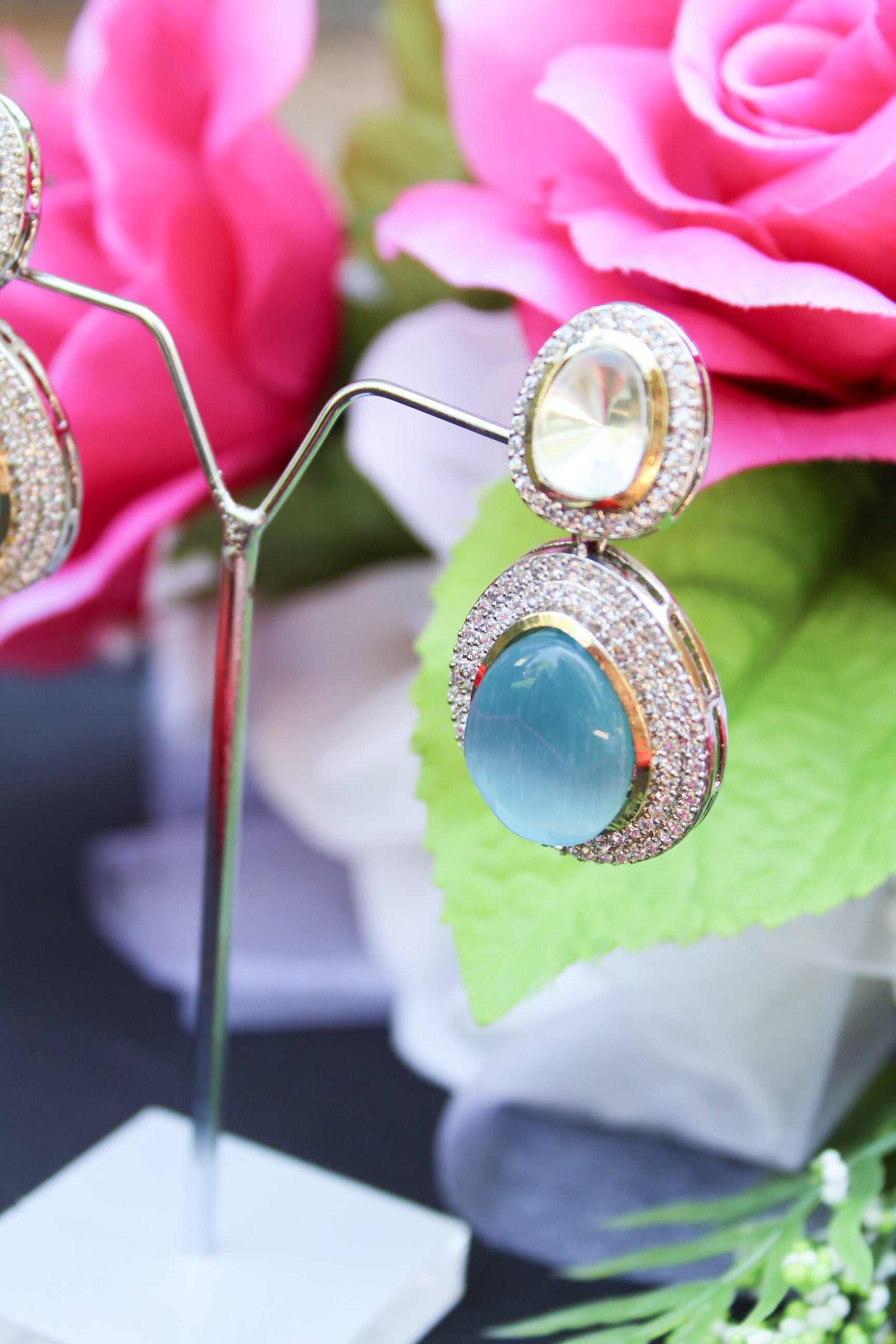  Polki Kundan and AD Earrings 