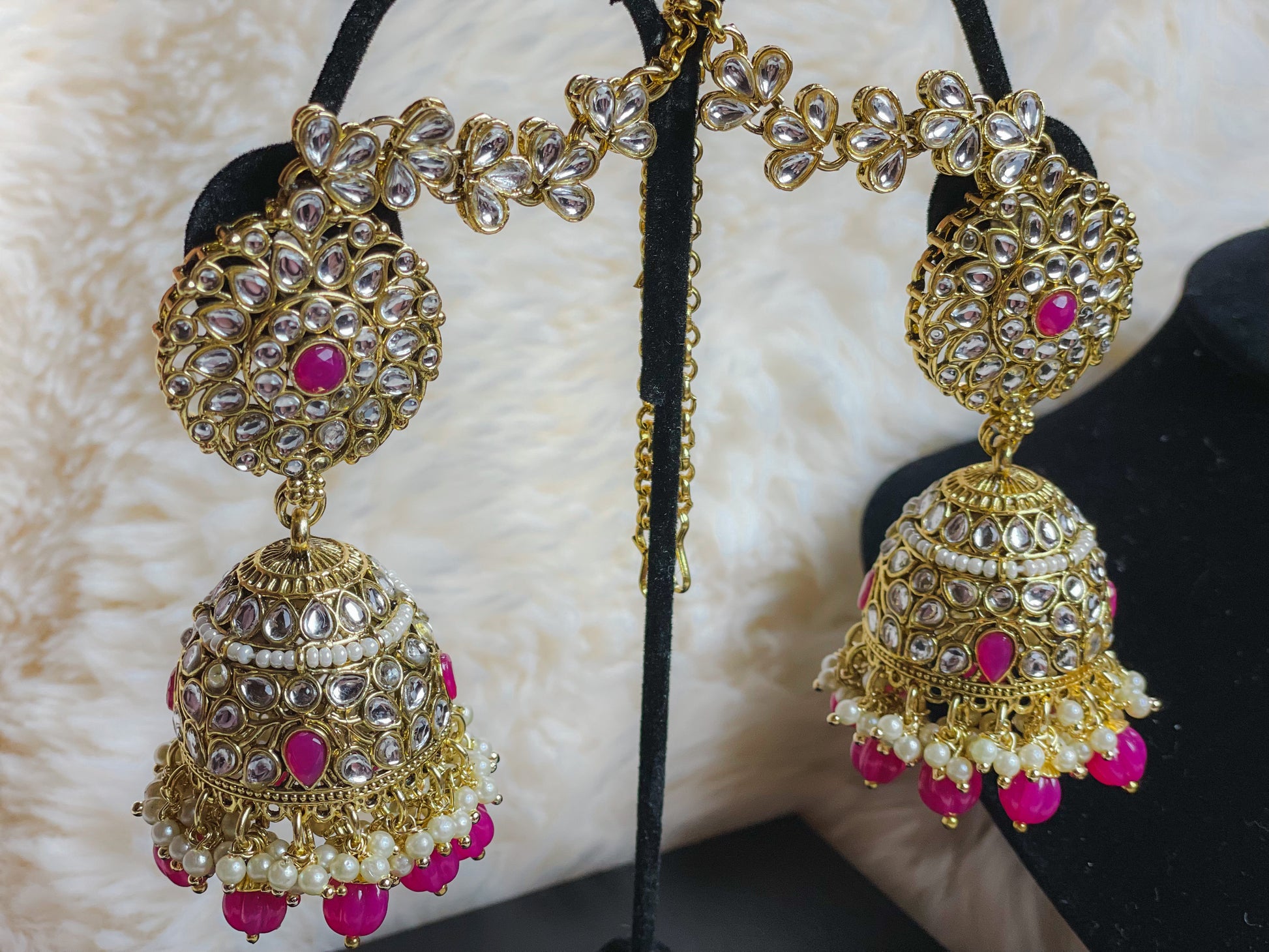 Kundan Jhumki and Tikka Set