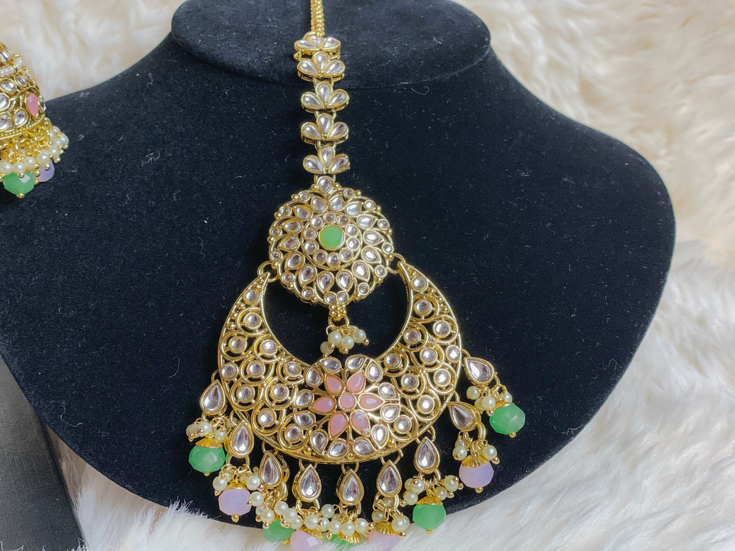 Kundan Jhumki and Tikka Set