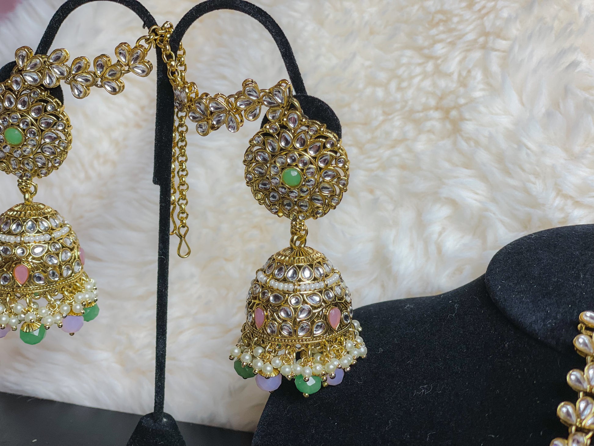 Kundan Jhumki and Tikka Set