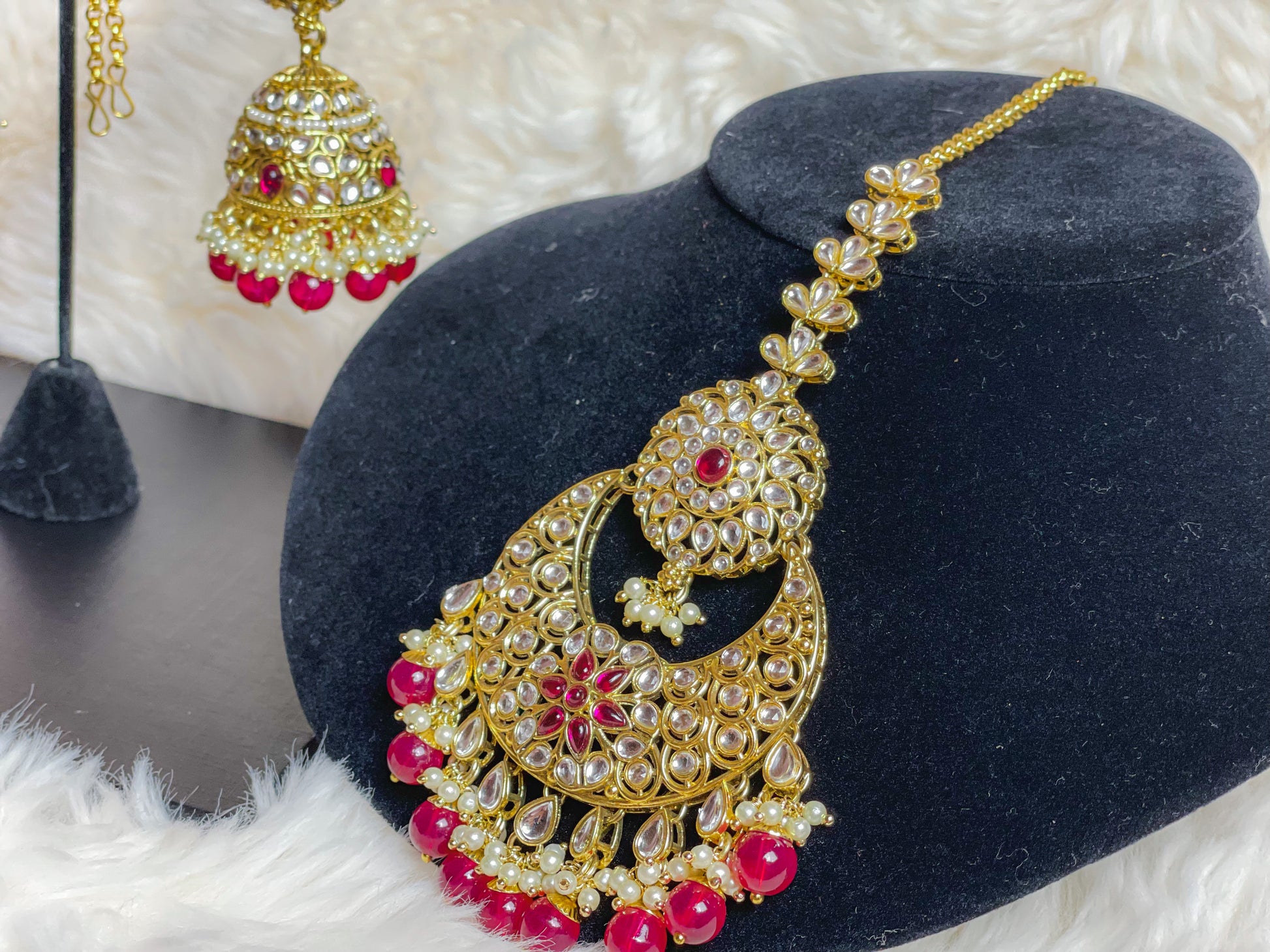 Kundan Jhumki and Tikka Set