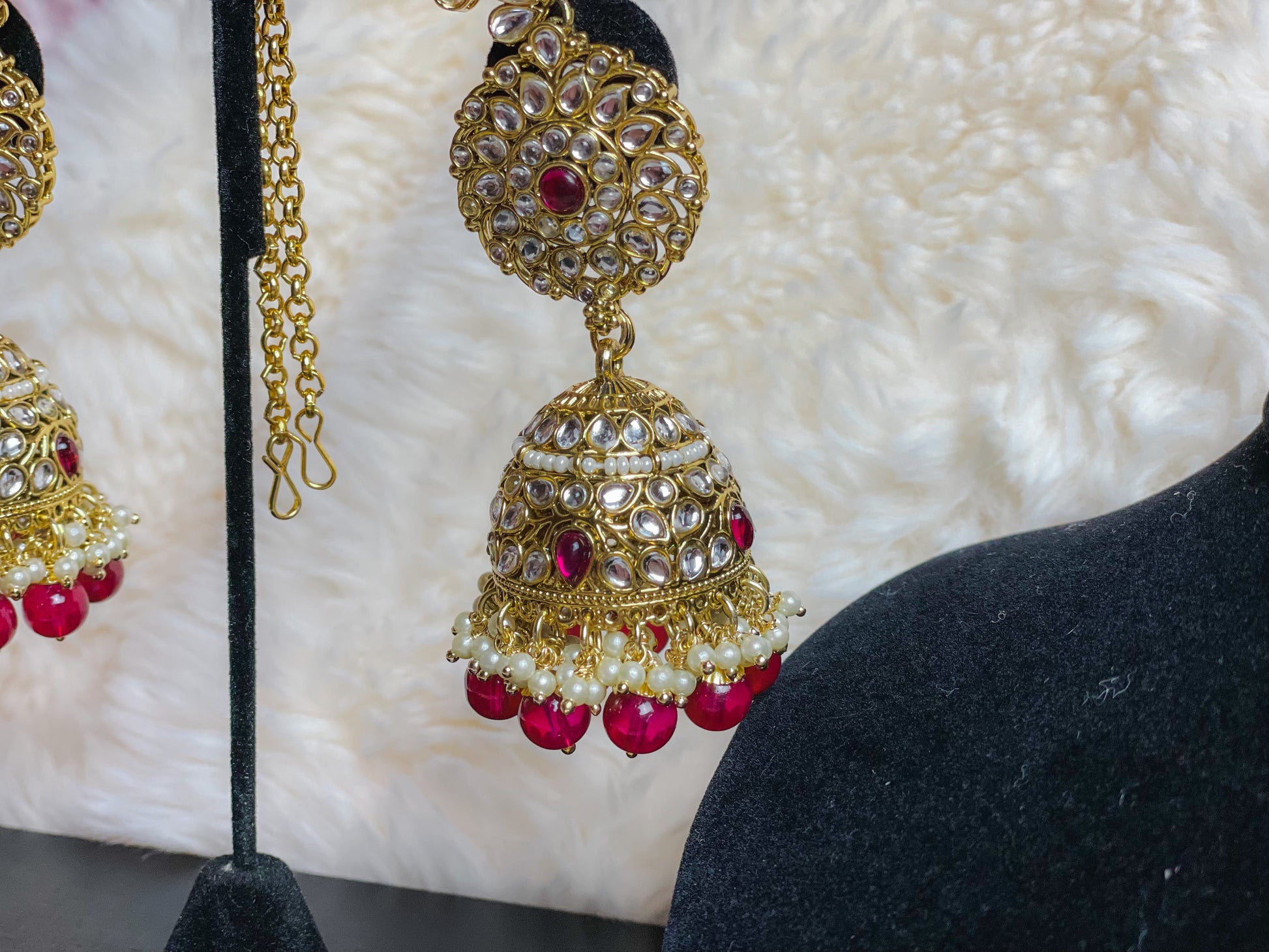 Kundan Jhumki and Tikka Set